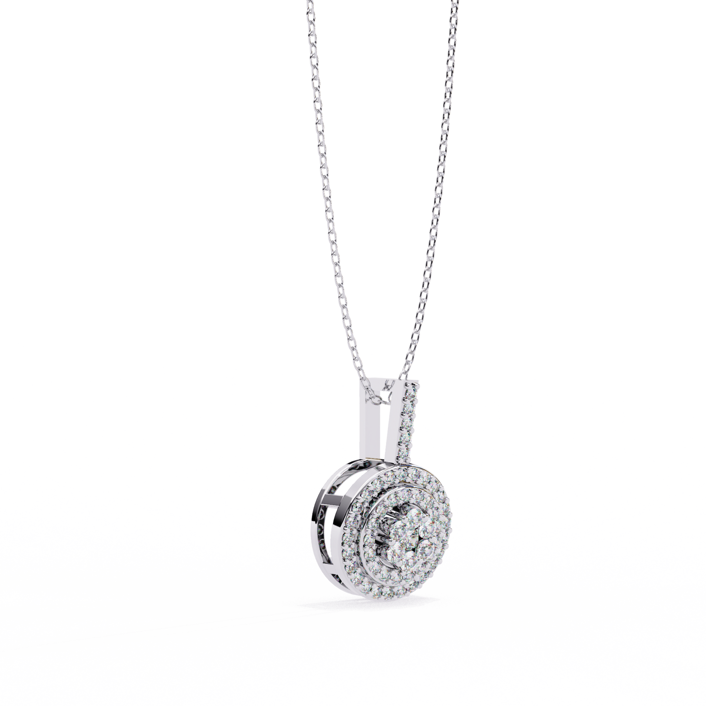 Celestia Halo Cluster Diamond Pendant