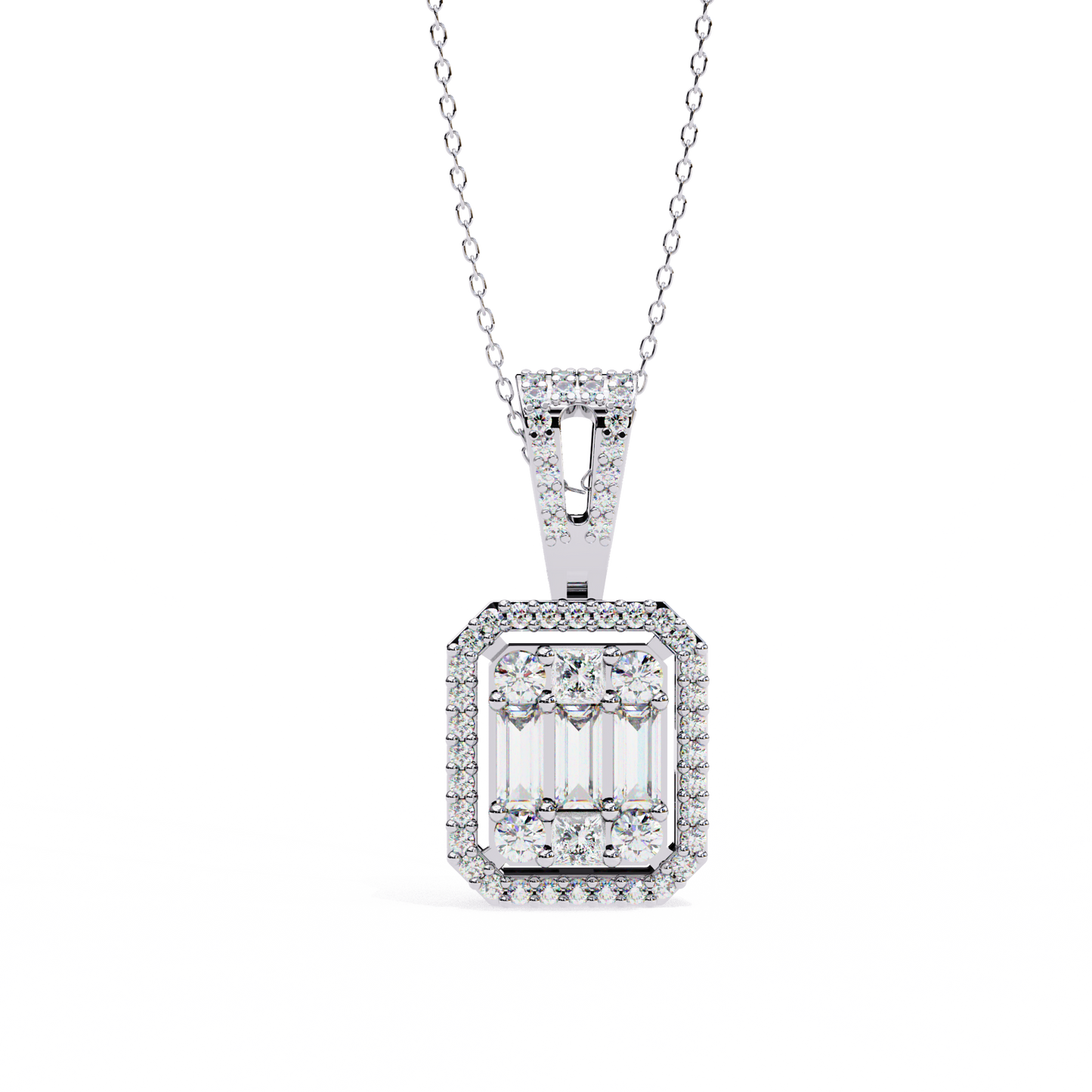 Regalis Baguette Diamond Pendant