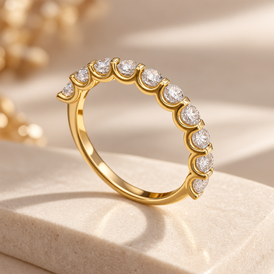 Round shape eternity band half