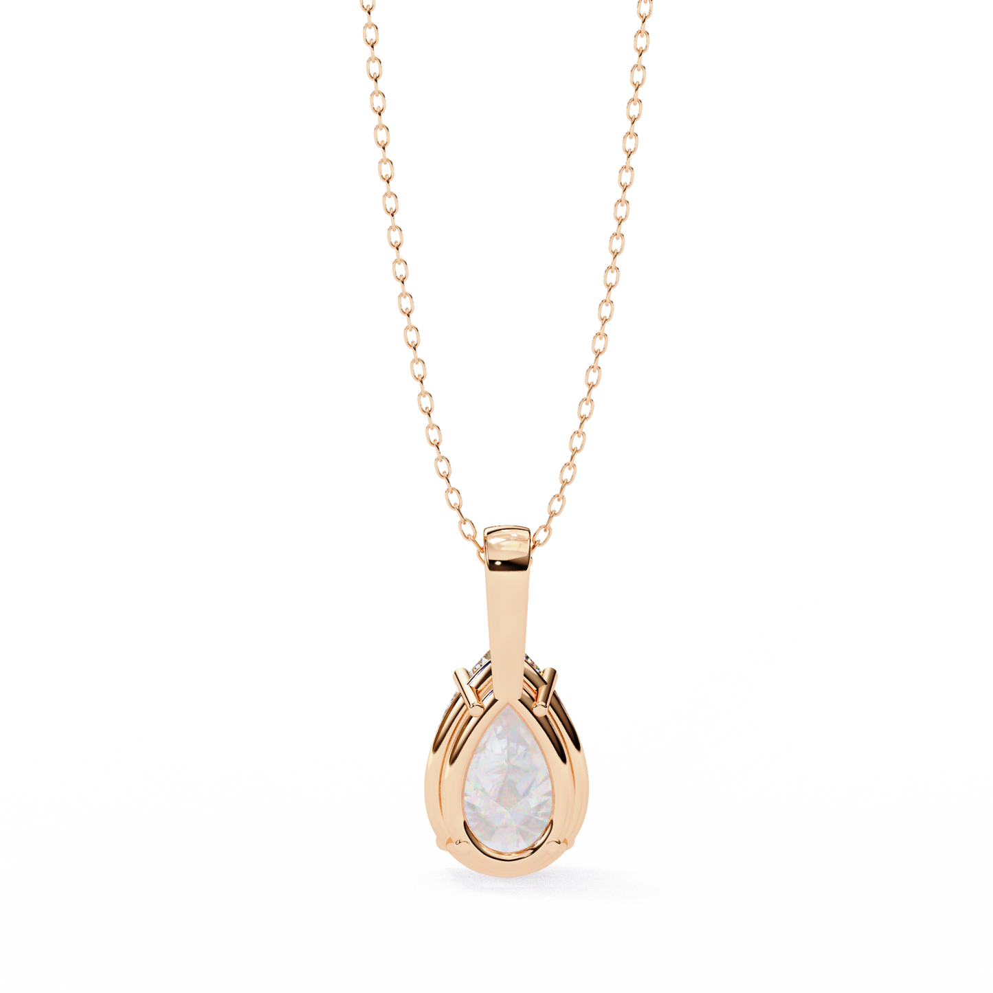 Luna Pear Solitaire Diamond Pendant