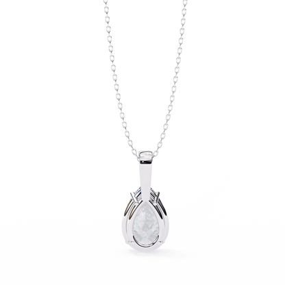 Luna Pear Solitaire Diamond Pendant