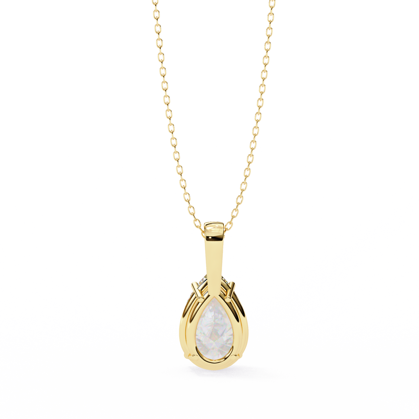 Luna Pear Solitaire Diamond Pendant