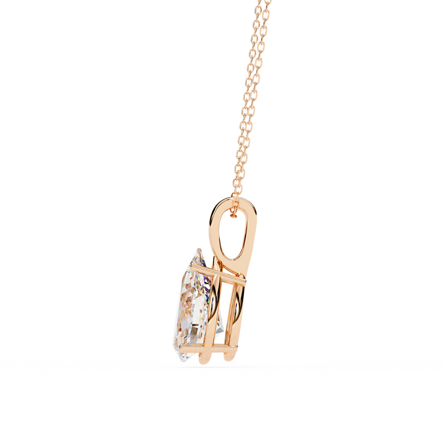 Luna Pear Solitaire Diamond Pendant