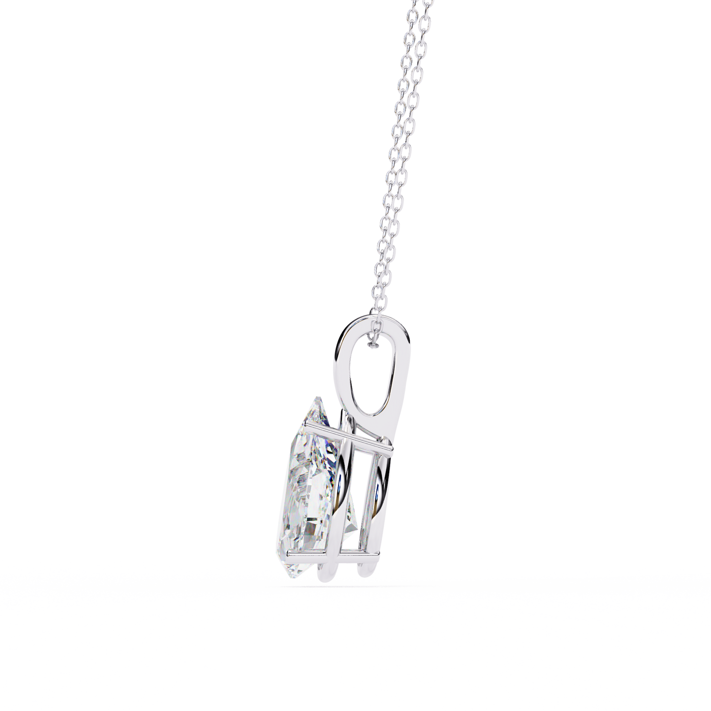 Luna Pear Solitaire Diamond Pendant