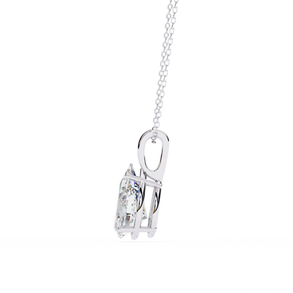 Luna Pear Solitaire Diamond Pendant