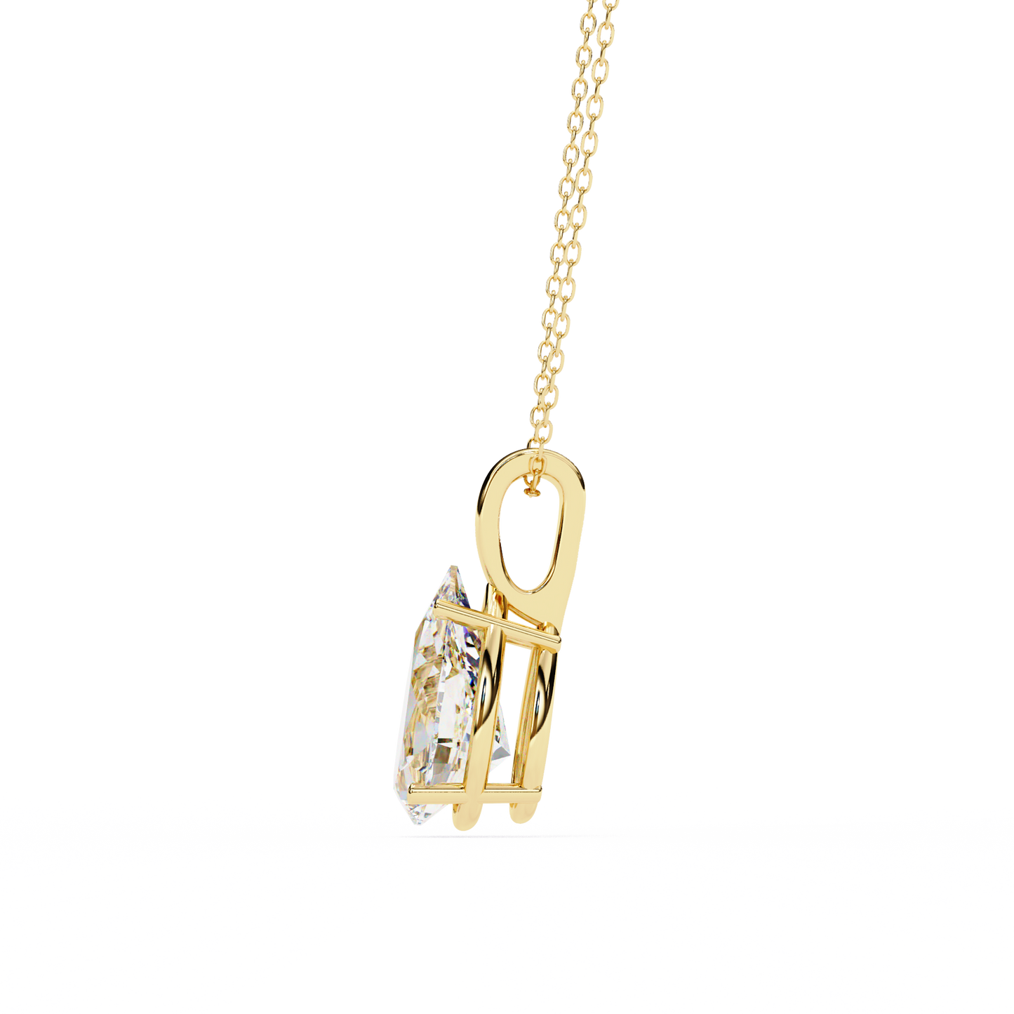 Luna Pear Solitaire Diamond Pendant