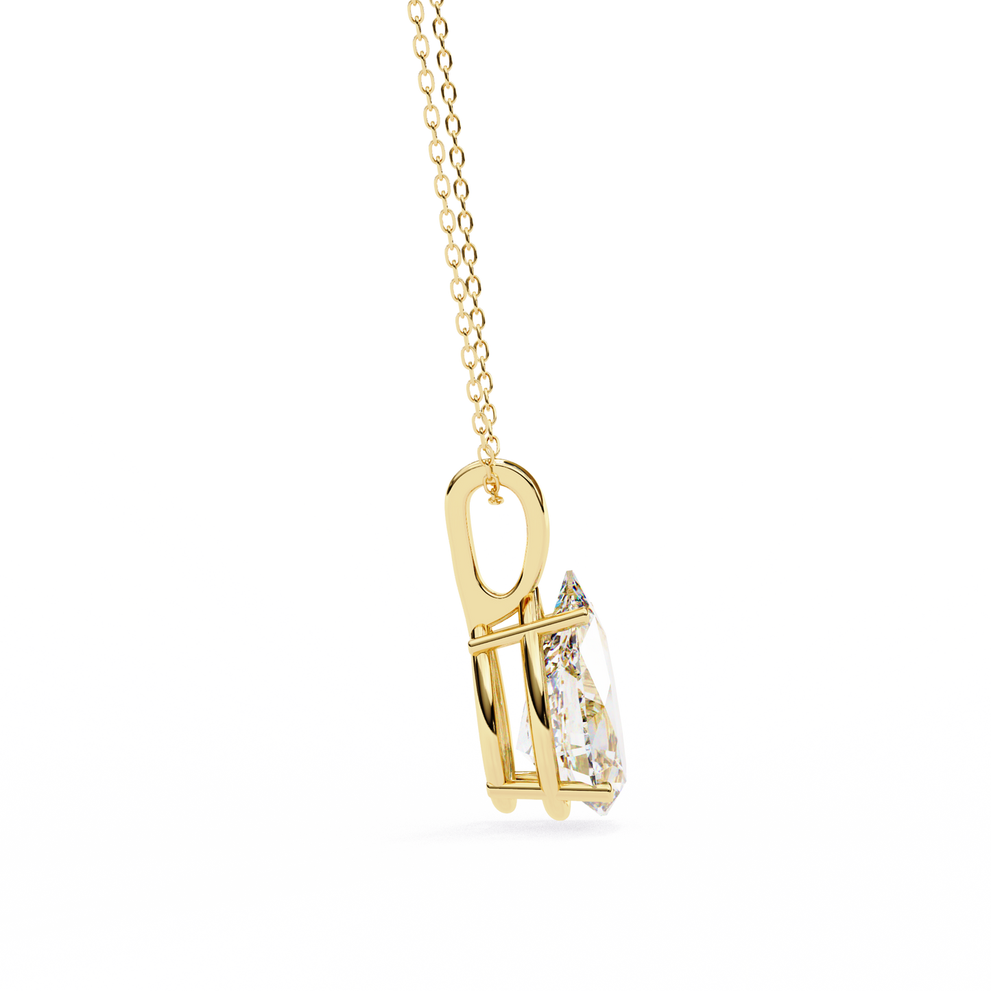 Luna Pear Solitaire Diamond Pendant