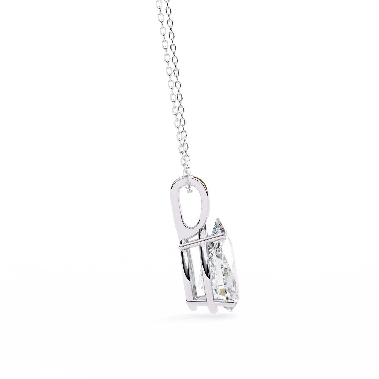 Luna Pear Solitaire Diamond Pendant