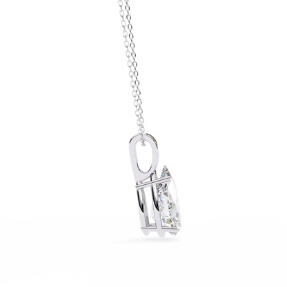 Luna Pear Solitaire Diamond Pendant