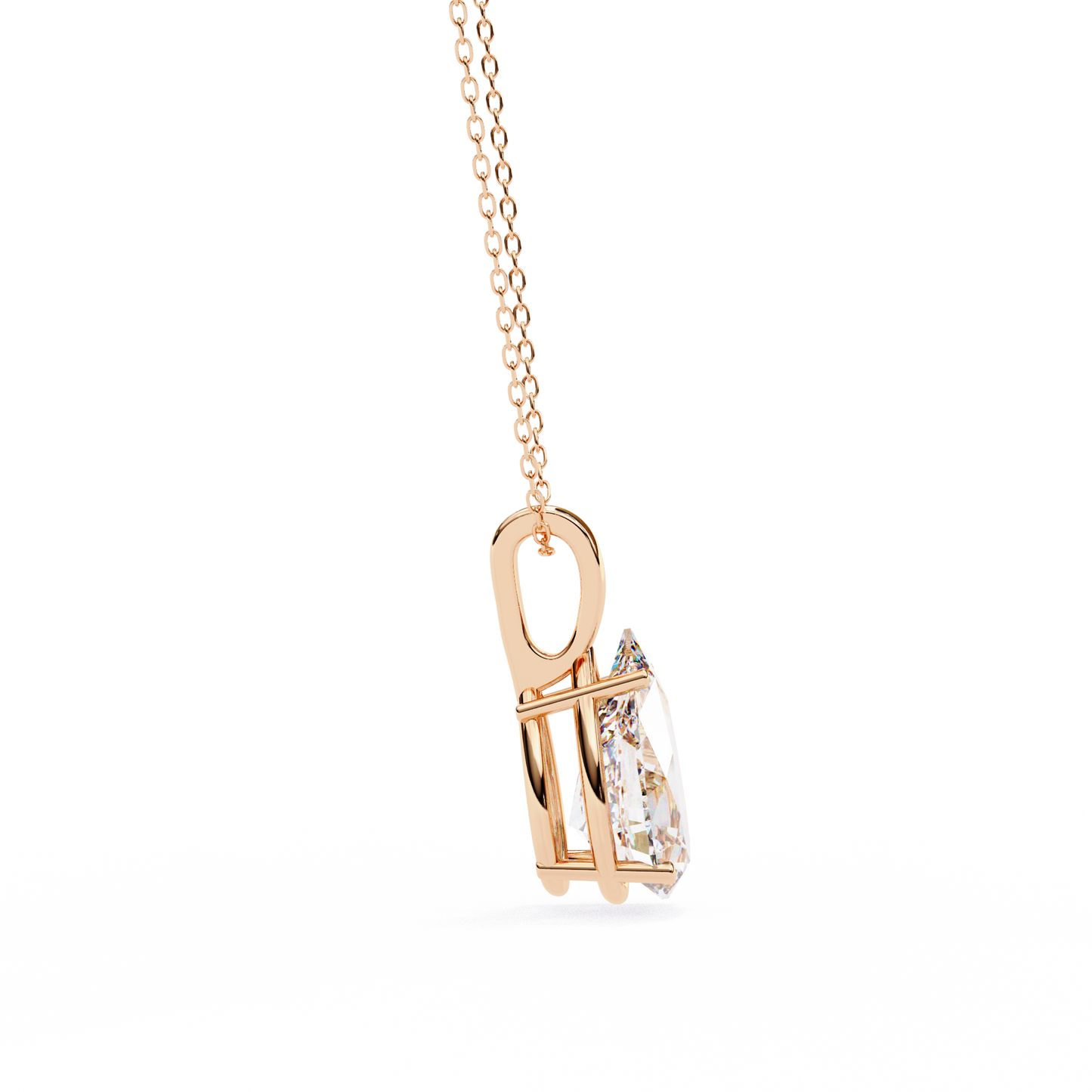 Luna Pear Solitaire Diamond Pendant