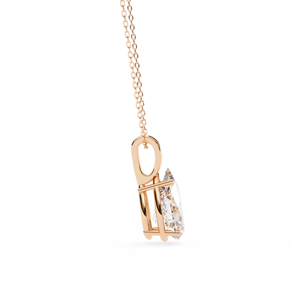 Luna Pear Solitaire Diamond Pendant
