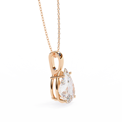 Luna Pear Solitaire Diamond Pendant