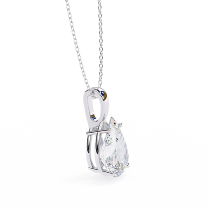 Luna Pear Solitaire Diamond Pendant