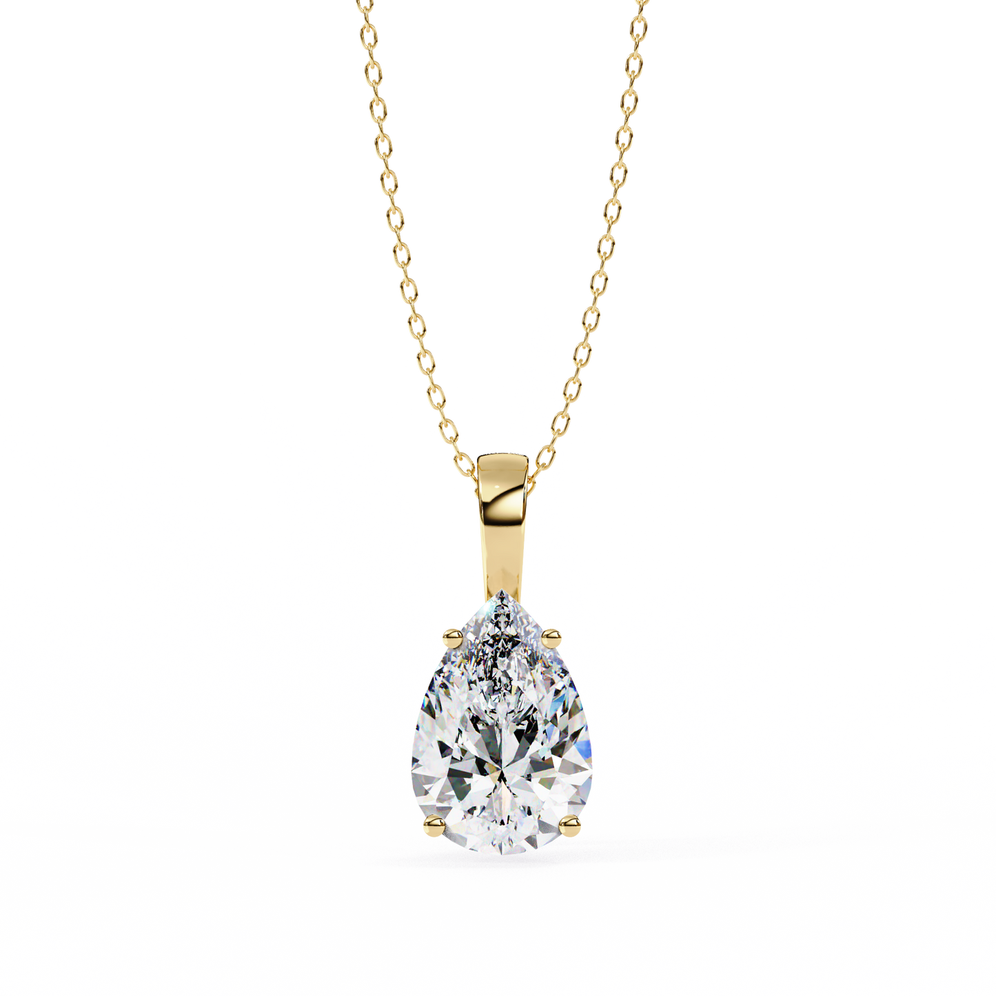 Luna Pear Solitaire Diamond Pendant