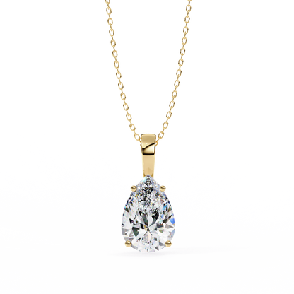 Luna Pear Solitaire Diamond Pendant