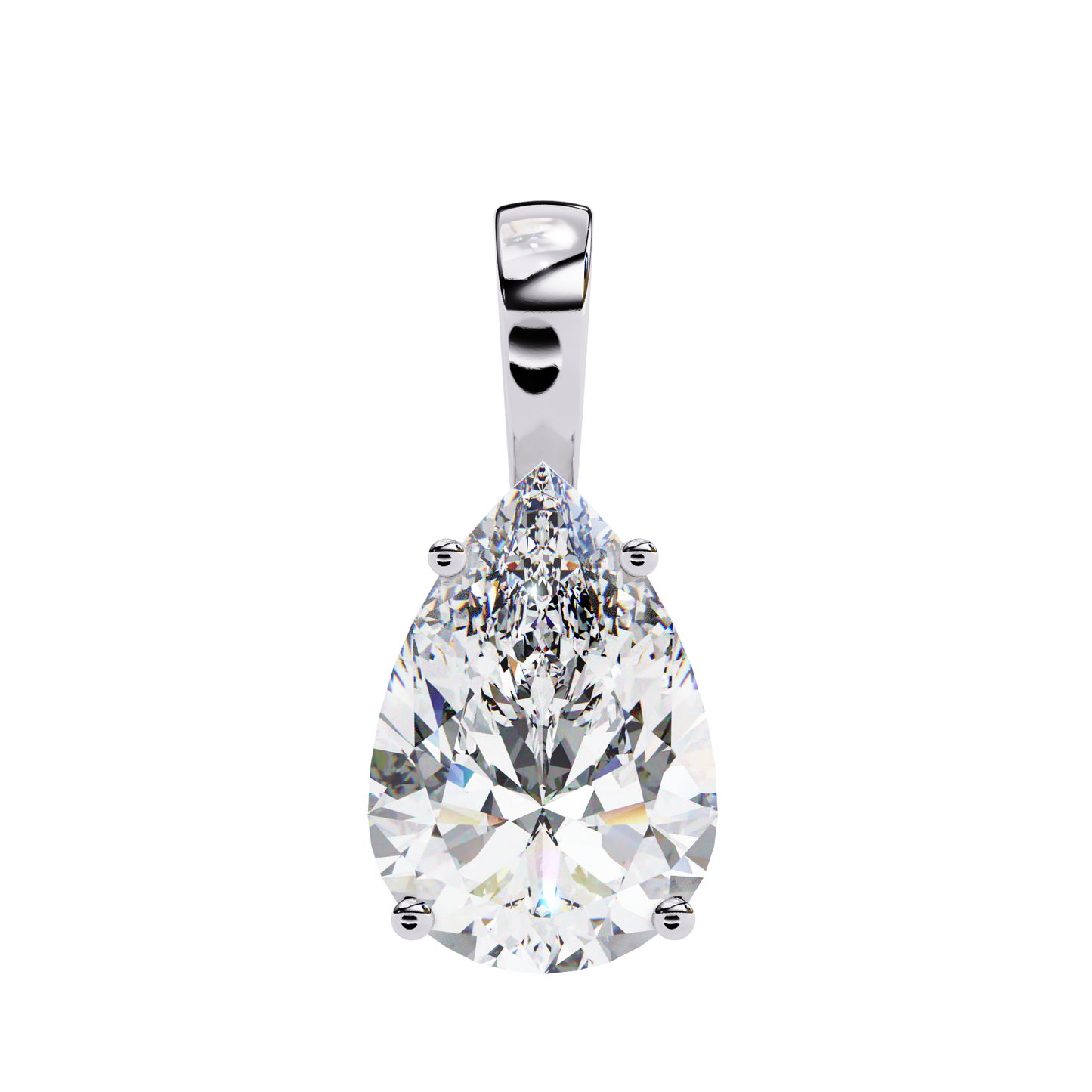 Luna Pear Solitaire Diamond Pendant