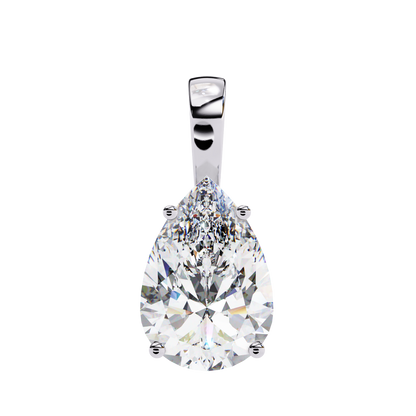 Luna Pear Solitaire Diamond Pendant