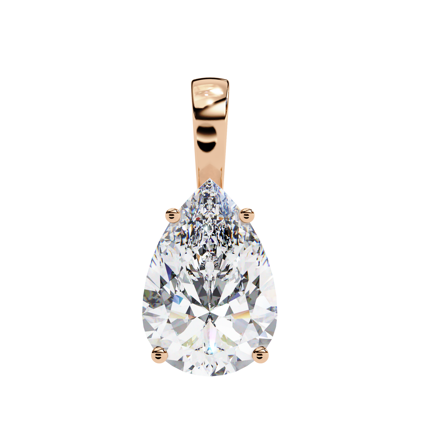 Luna Pear Solitaire Diamond Pendant