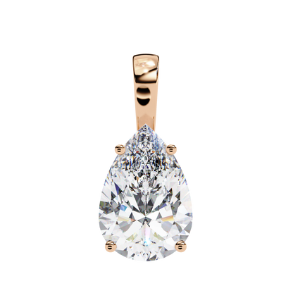Luna Pear Solitaire Diamond Pendant