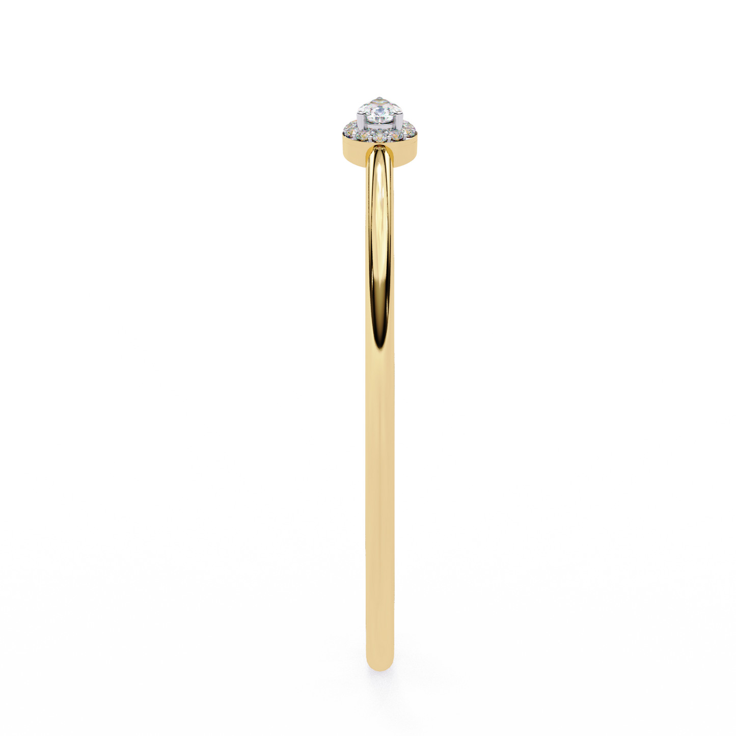 Pear Halo Open Cuff Diamond Bracelet