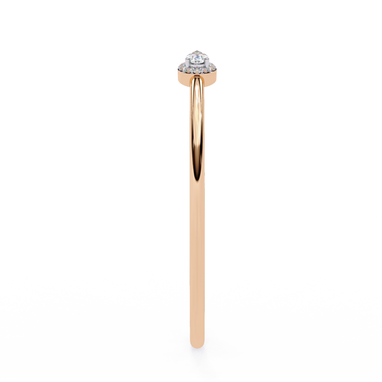 Pear Halo Open Cuff Diamond Bracelet