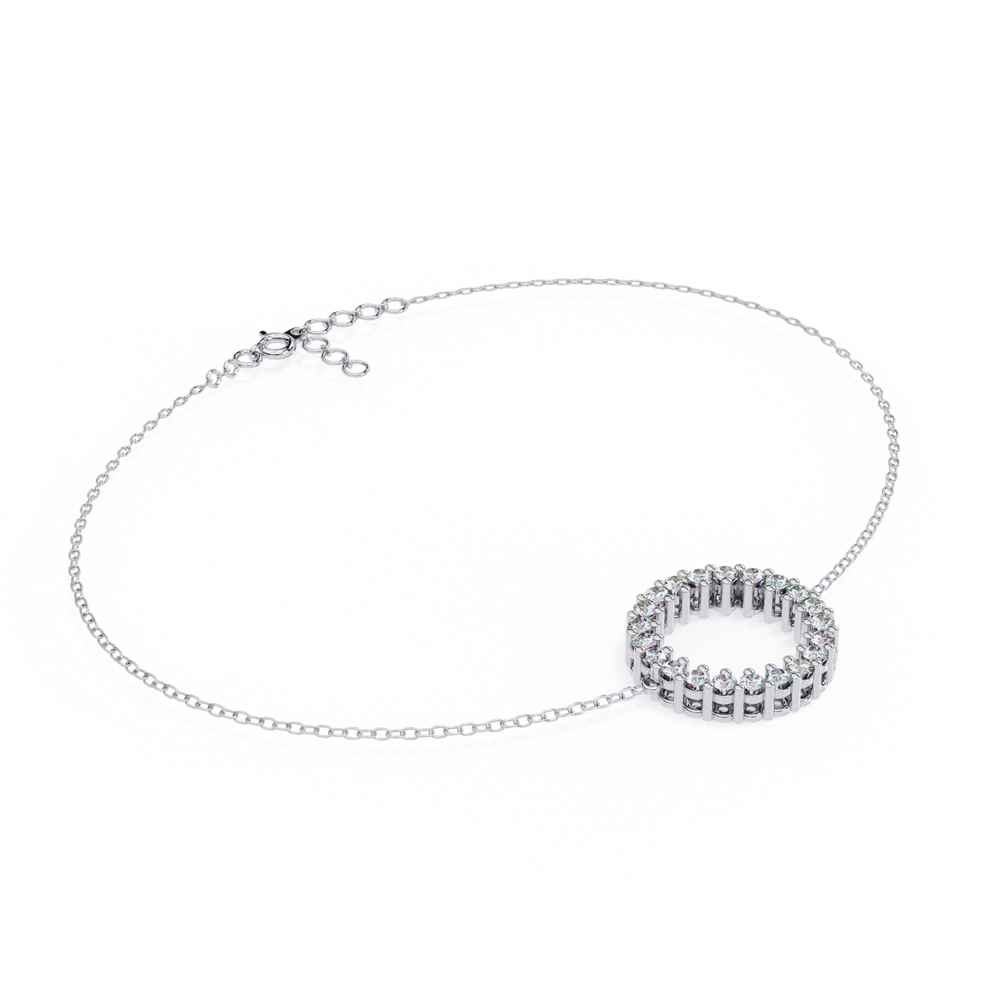 Diamond Eternity Circle Chain Bracelet