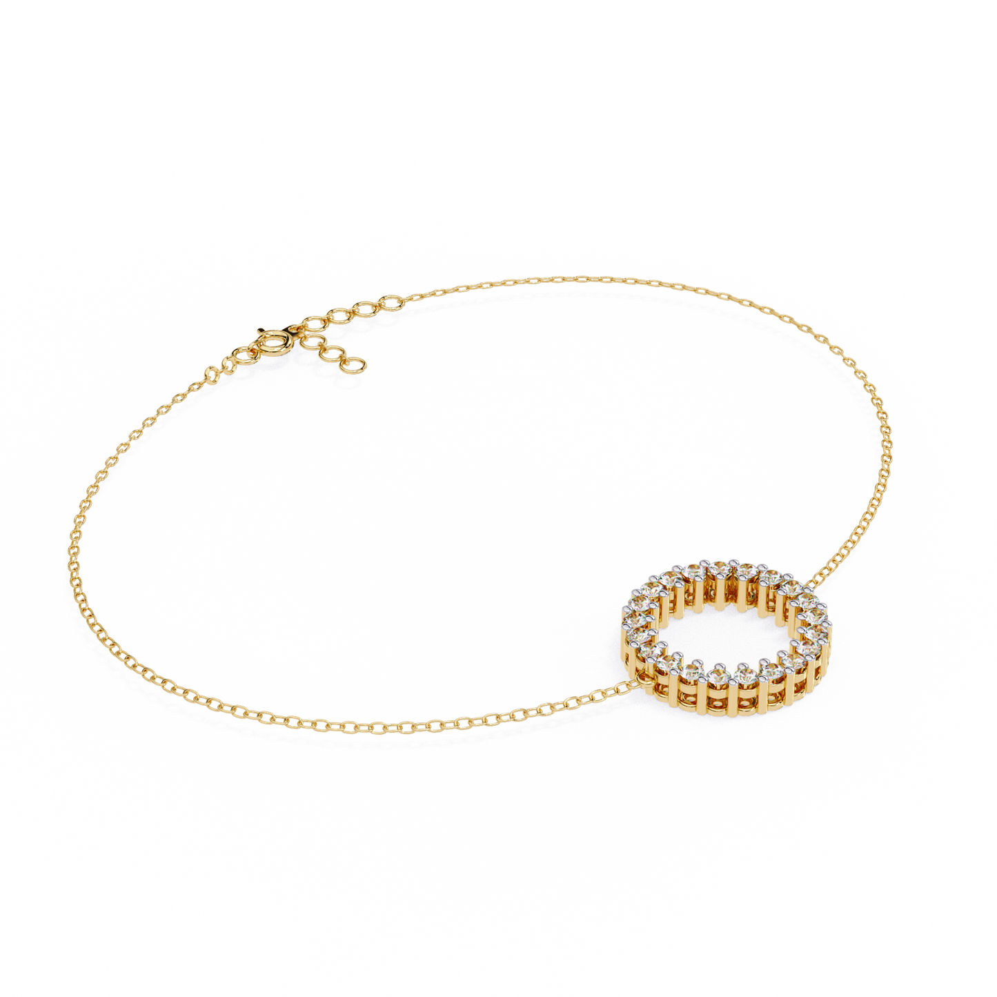 Diamond Eternity Circle Chain Bracelet
