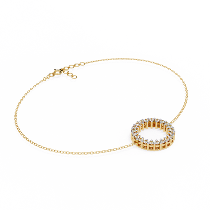 Diamond Eternity Circle Chain Bracelet