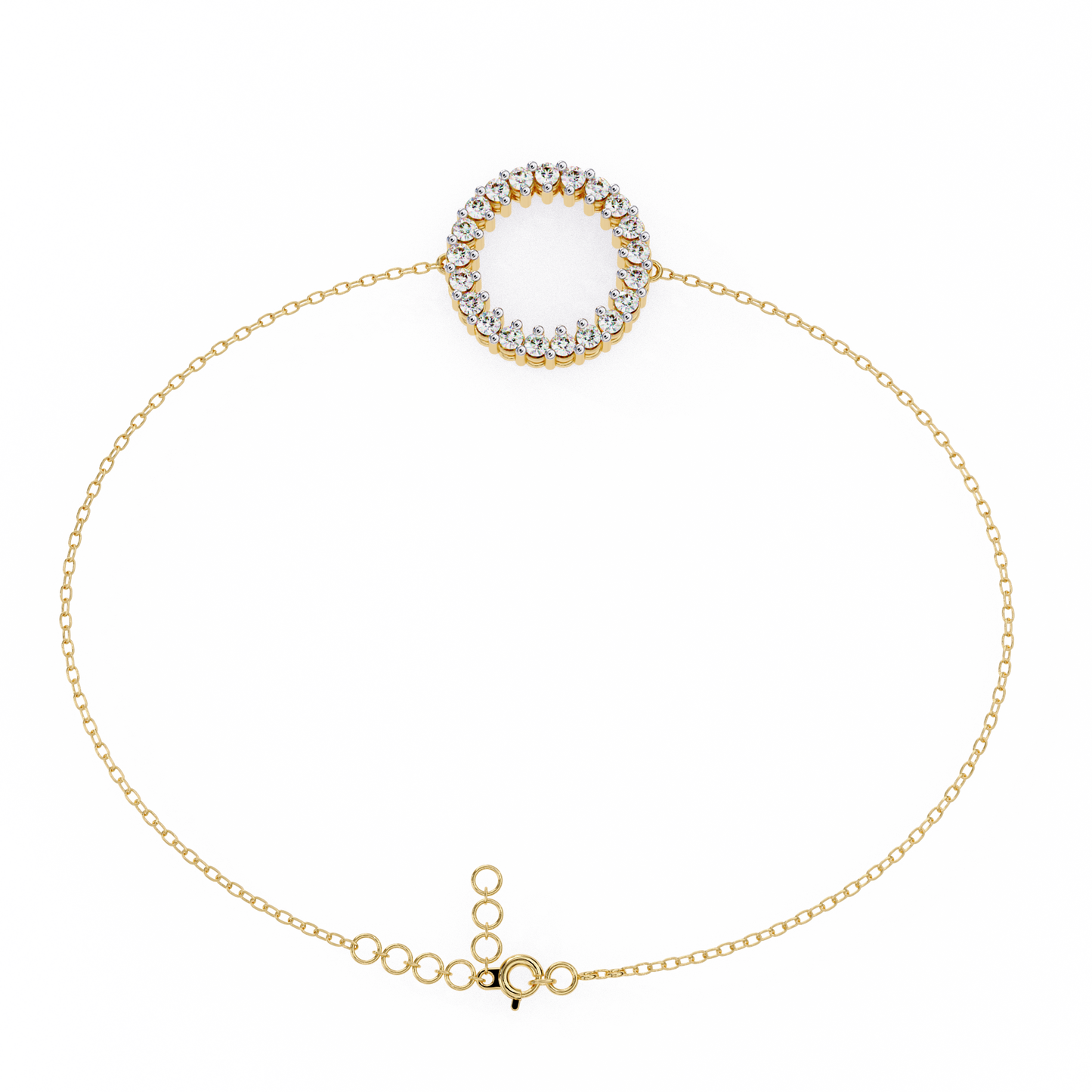 Diamond Eternity Circle Chain Bracelet
