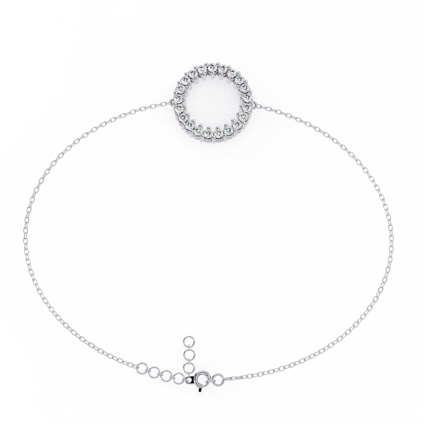 Diamond Eternity Circle Chain Bracelet