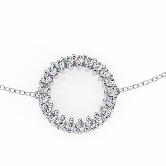 Diamond Eternity Circle Chain Bracelet