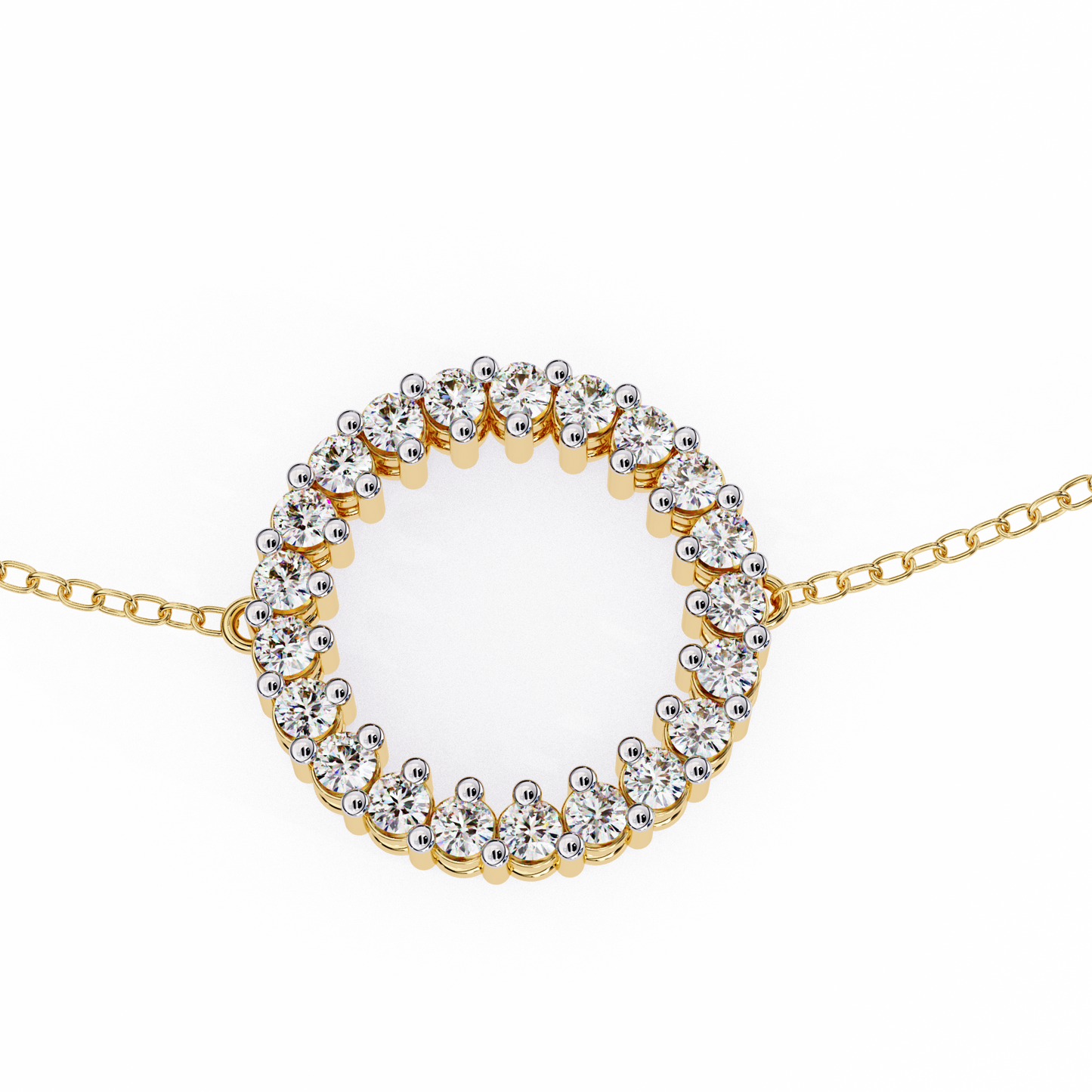 Diamond Eternity Circle Chain Bracelet