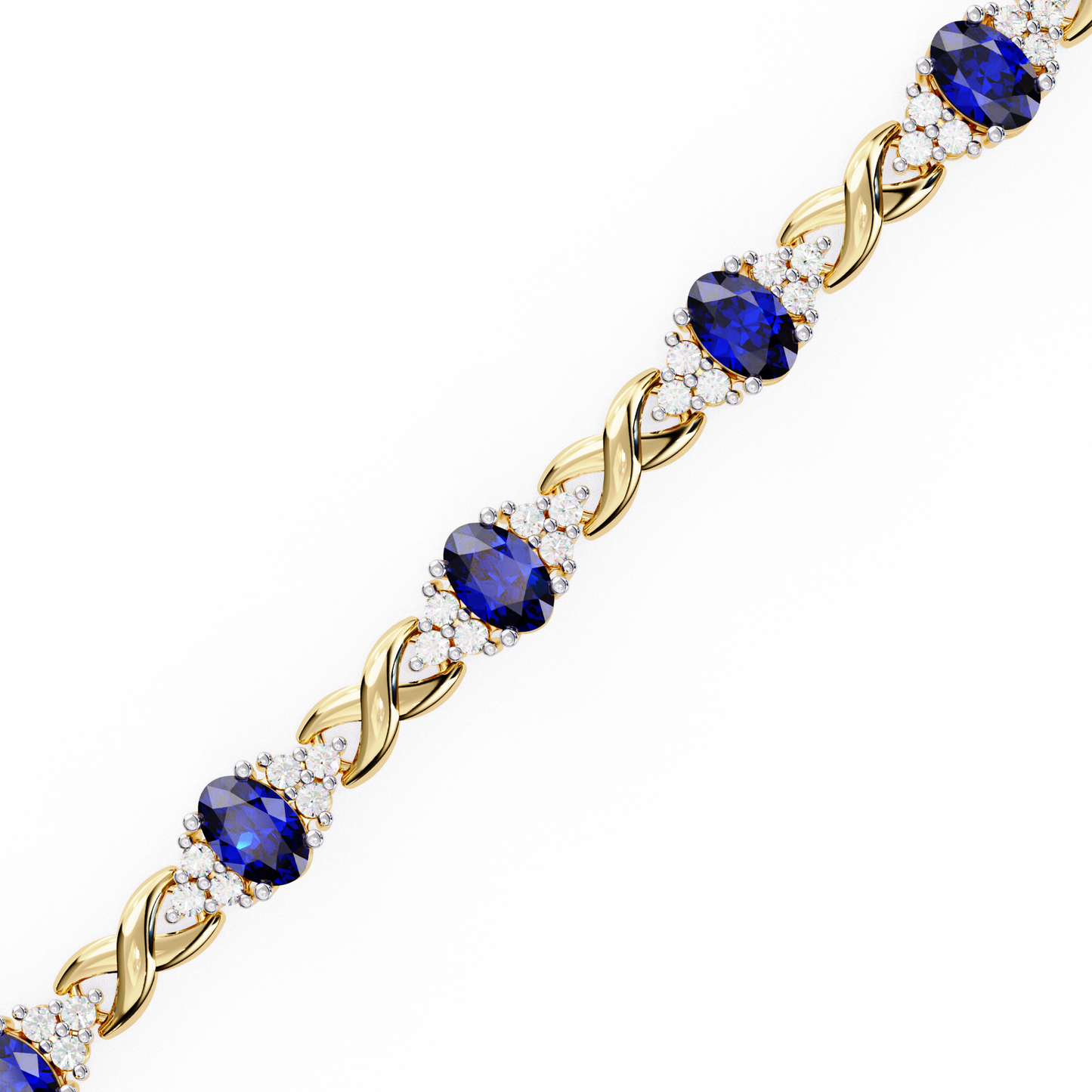 Blue Sapphire & Diamond Infinity Link Bracelet