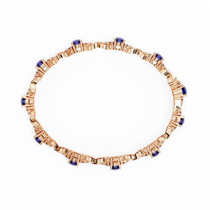 Blue Sapphire & Diamond Infinity Link Bracelet