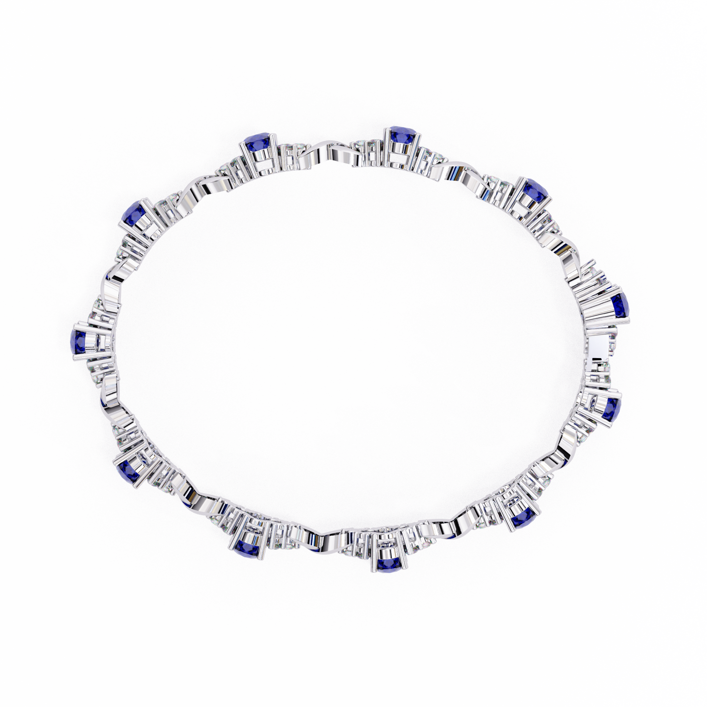 Blue Sapphire & Diamond Infinity Link Bracelet