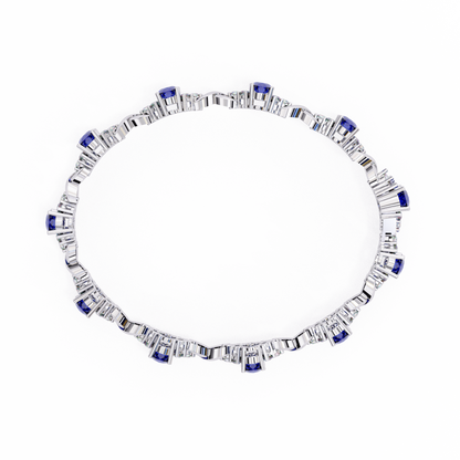 Blue Sapphire & Diamond Infinity Link Bracelet