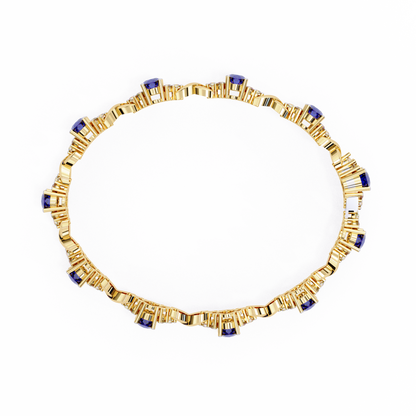 Blue Sapphire & Diamond Infinity Link Bracelet