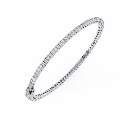 Box Link Diamond Tennis Bracelet