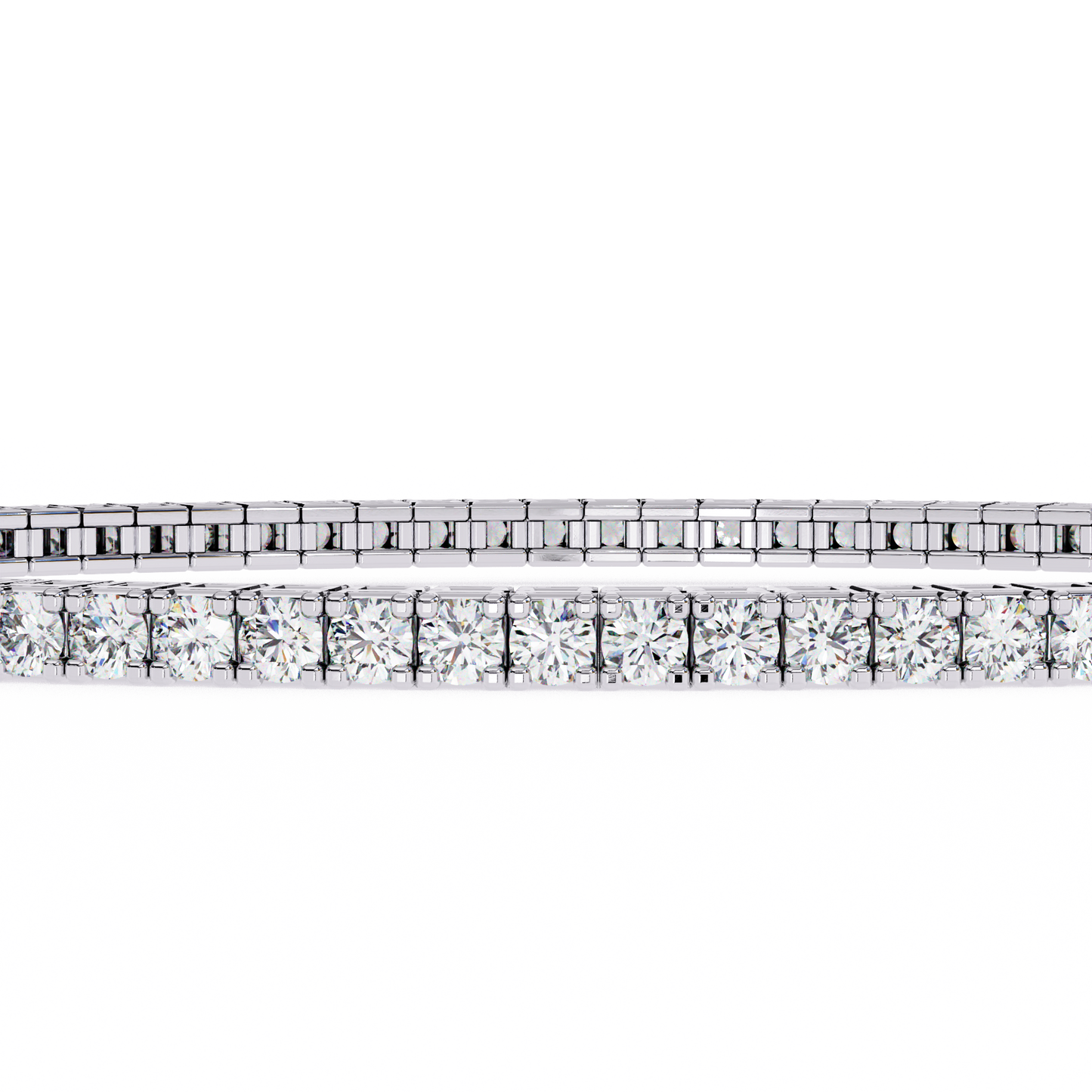 Box Link Diamond Tennis Bracelet
