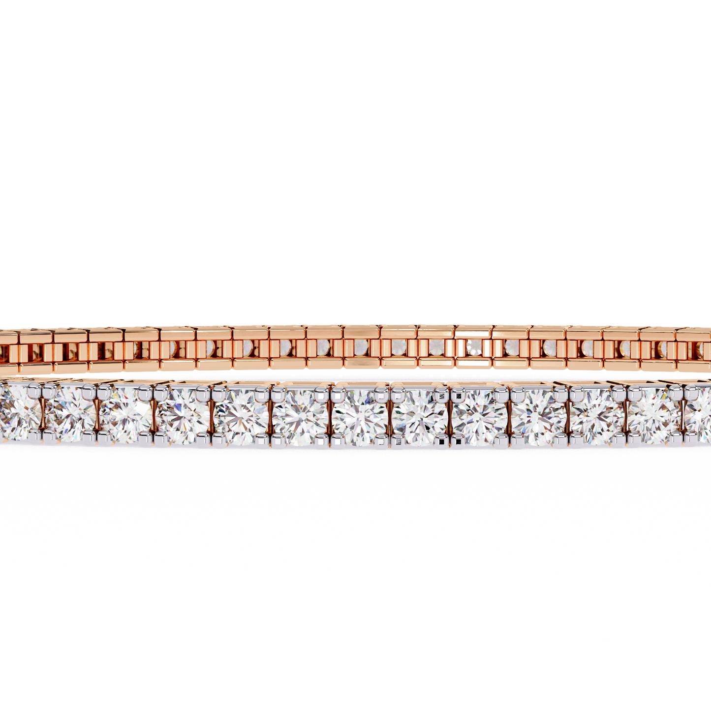 Box Link Diamond Tennis Bracelet