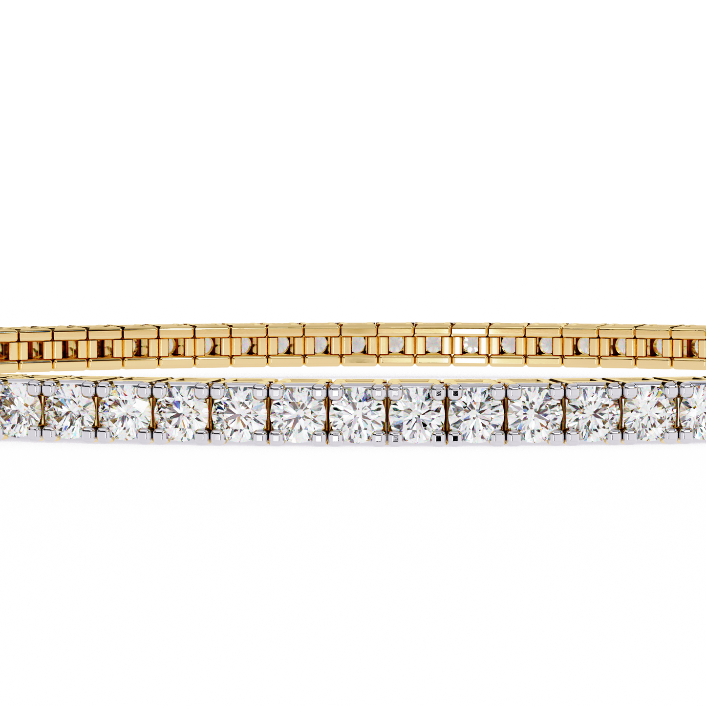 Box Link Diamond Tennis Bracelet