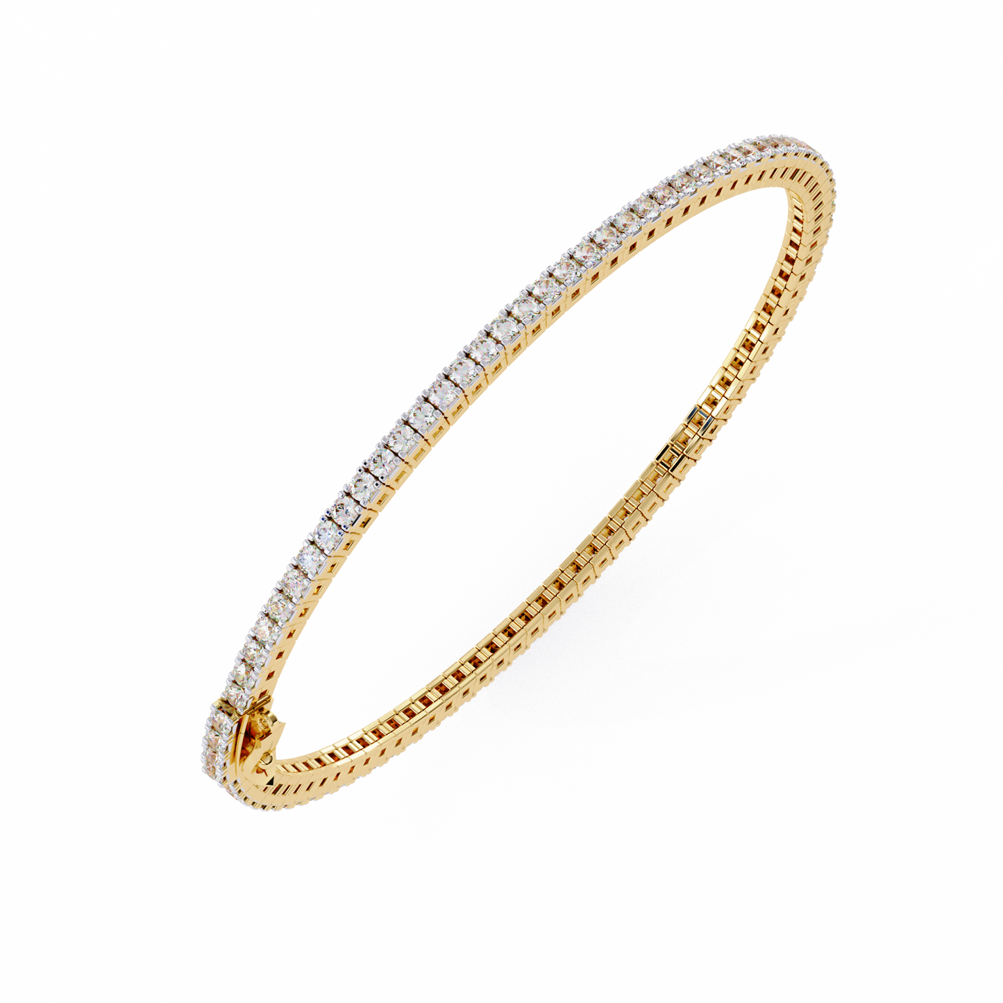 Box Link Diamond Tennis Bracelet