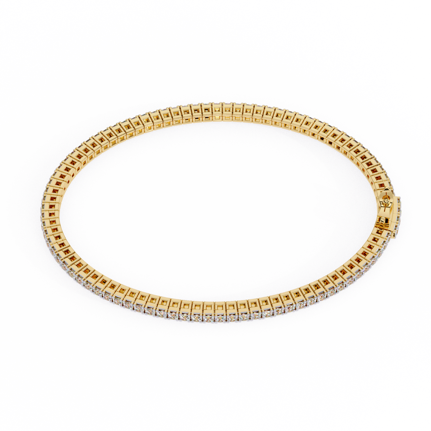 Box Link Diamond Tennis Bracelet
