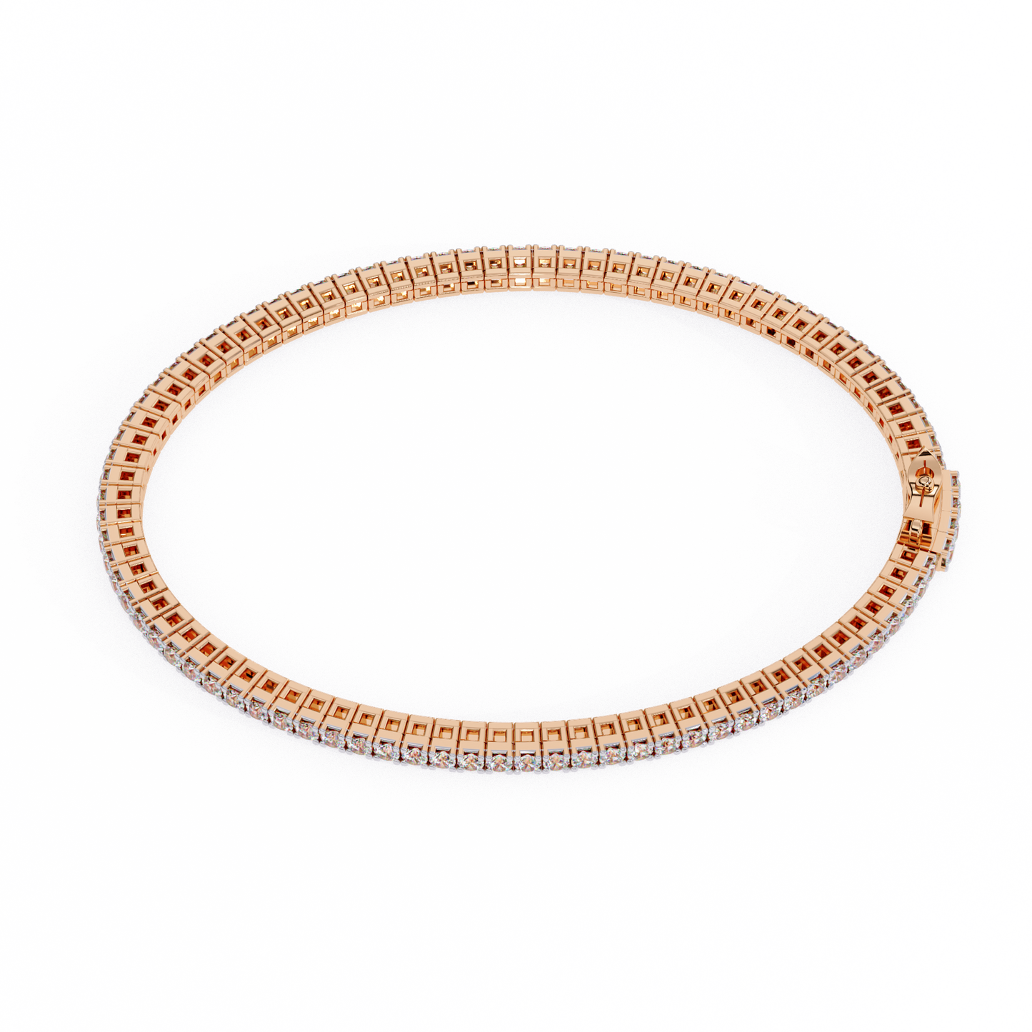 Box Link Diamond Tennis Bracelet