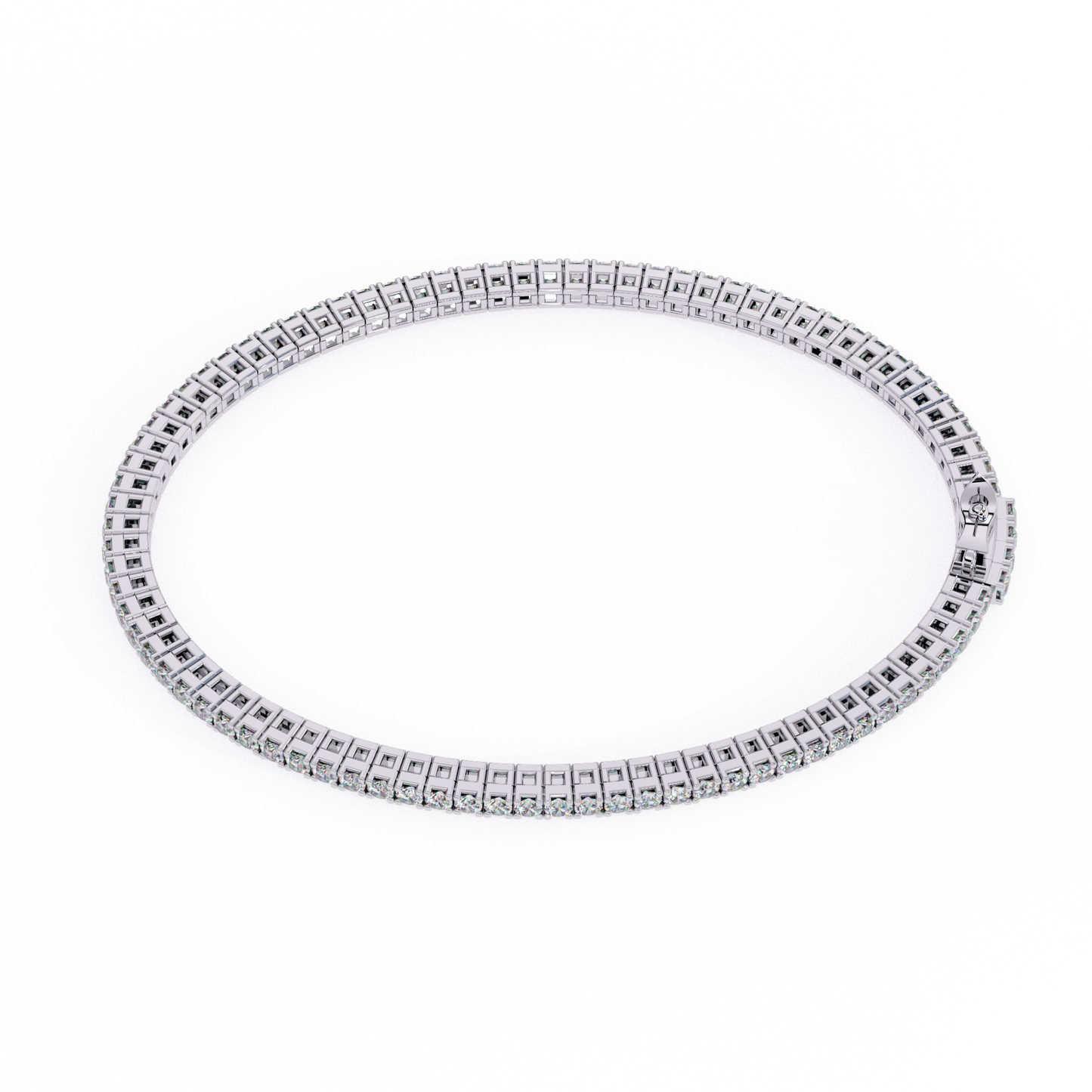 Box Link Diamond Tennis Bracelet
