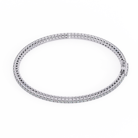 Box Link Diamond Tennis Bracelet