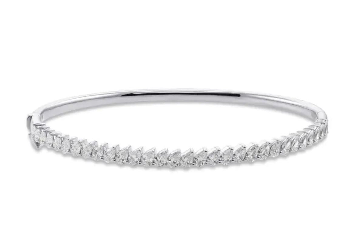 Baguette Diamond Half Tennis Bangle