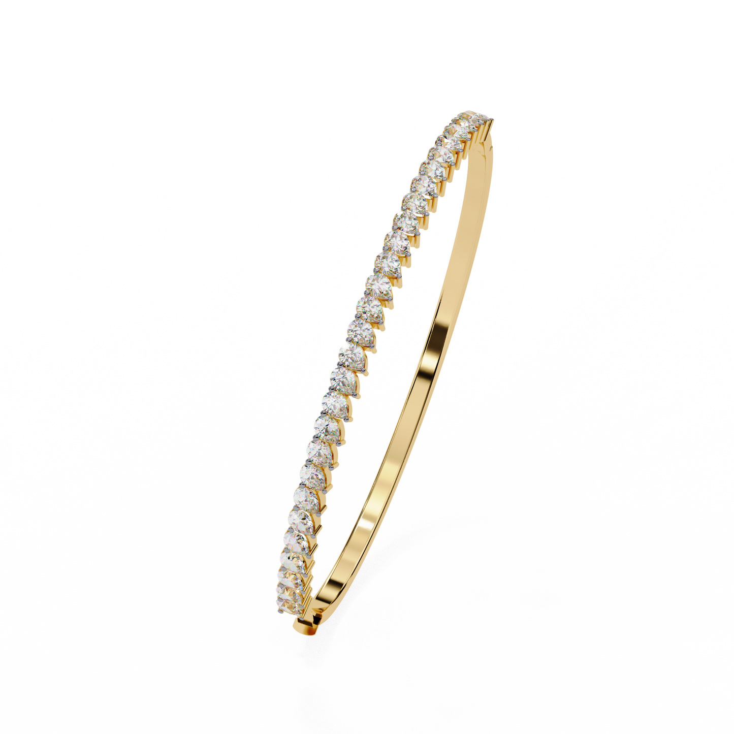 Baguette Diamond Half Tennis Bangle