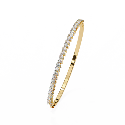 Baguette Diamond Half Tennis Bangle