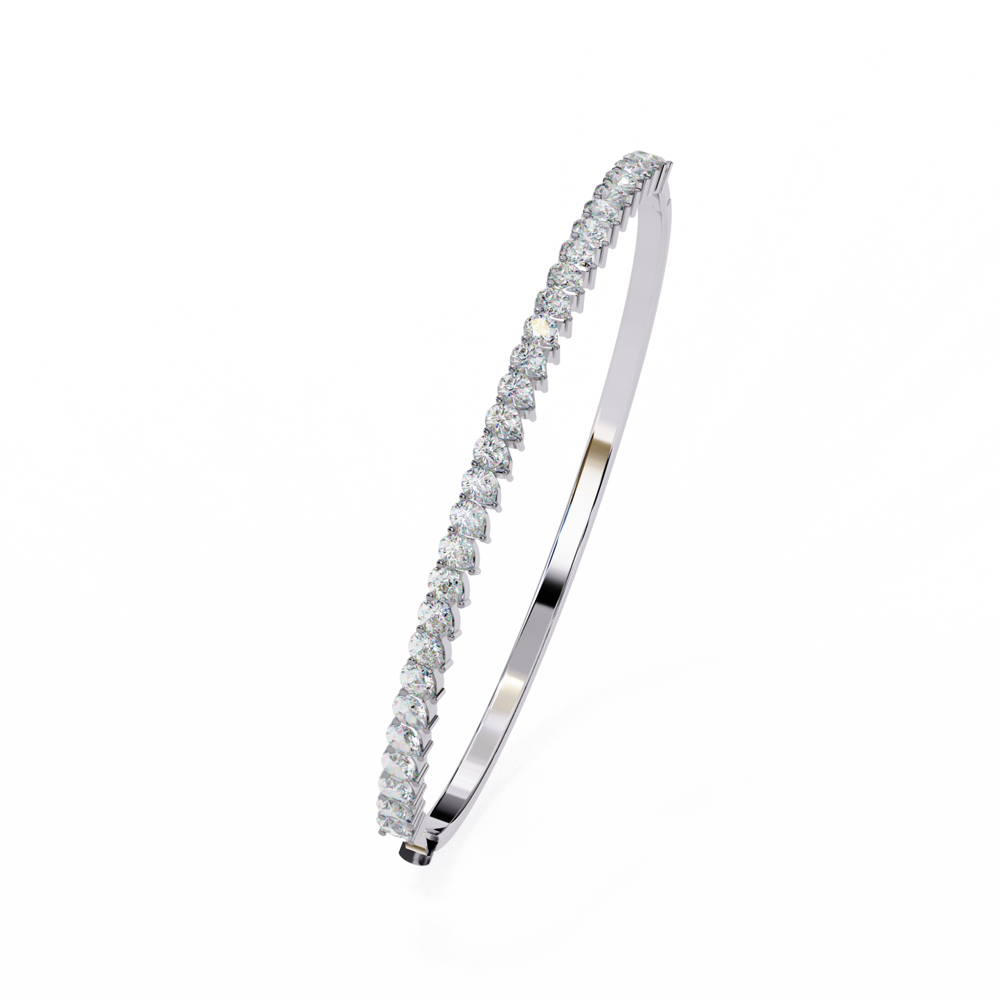 Baguette Diamond Half Tennis Bangle